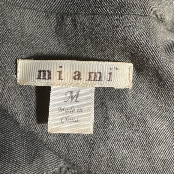 Miami Floral Embroidered Olive Green pocketed Front Tie Closure Vest Size M - Picture 10 of 12